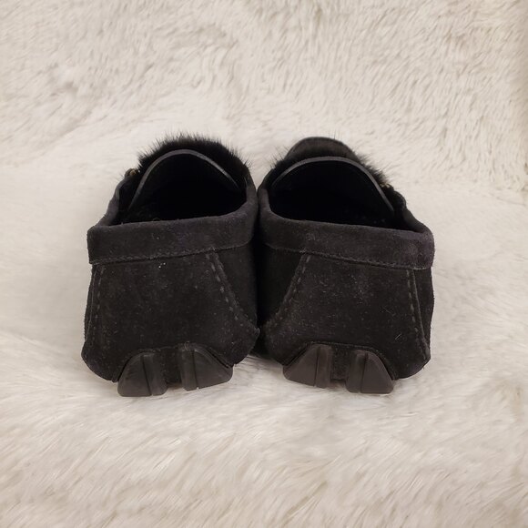 Salvatore Ferragamo RARE Parigi Mink Fur Loafer Black Size 7.5 - Picture 5 of 6